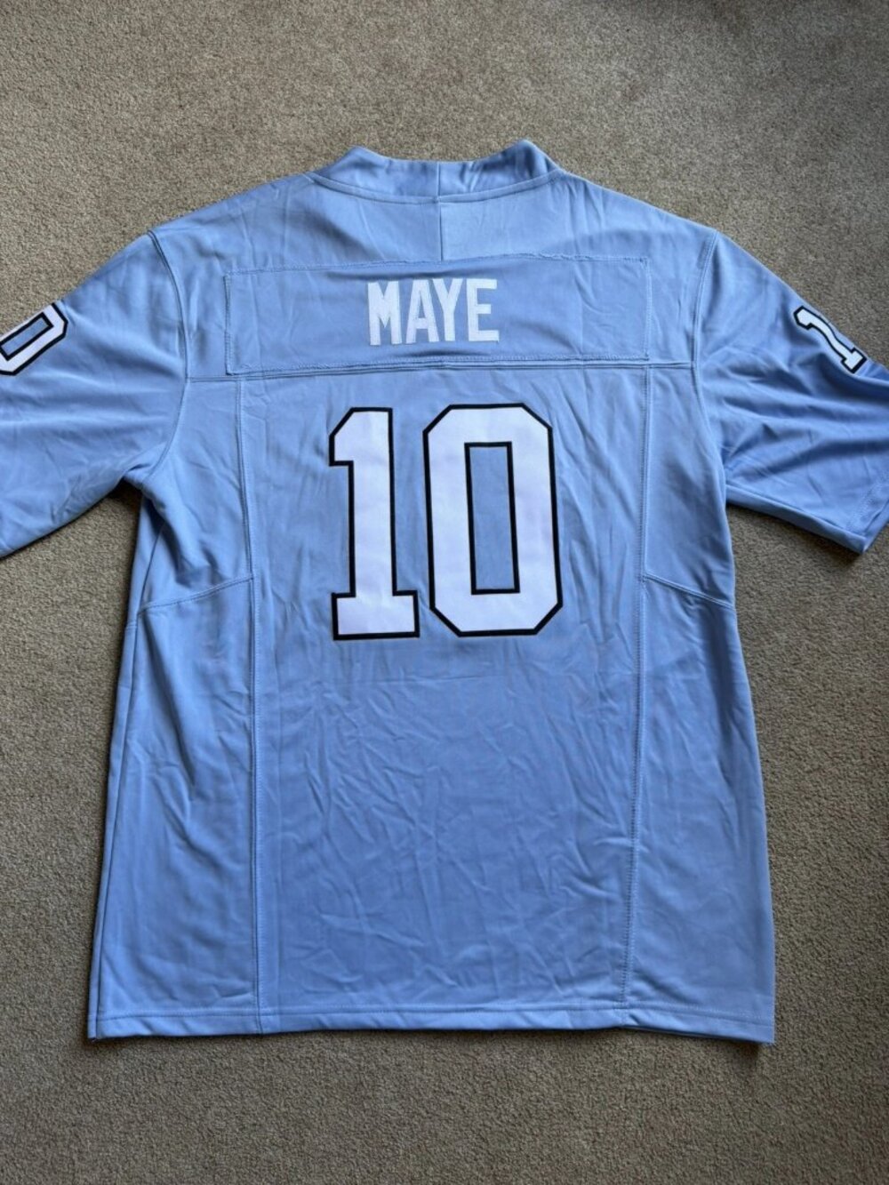Drake Maye Blue Stitched Jersey Vapor